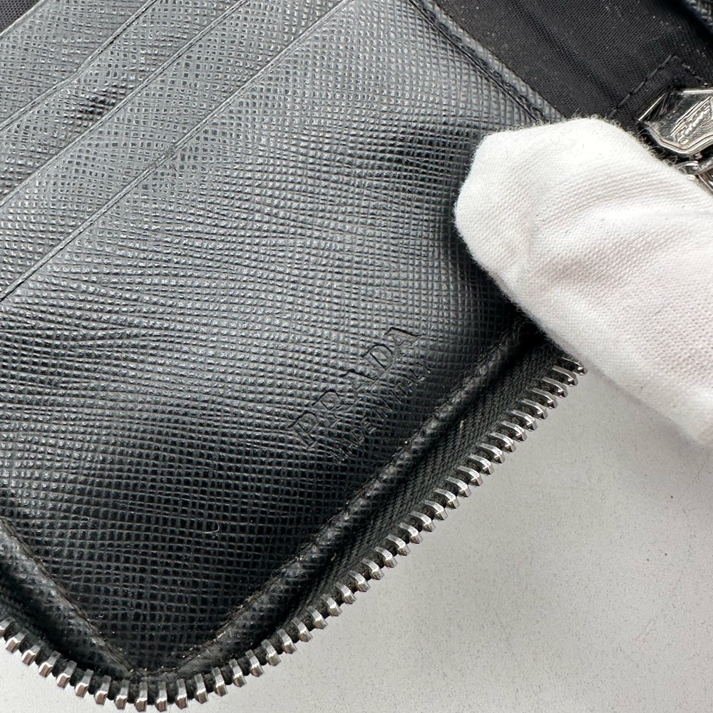 Prada Black Nylon Compact Zip-Around Wallet - Picture 9 of 15